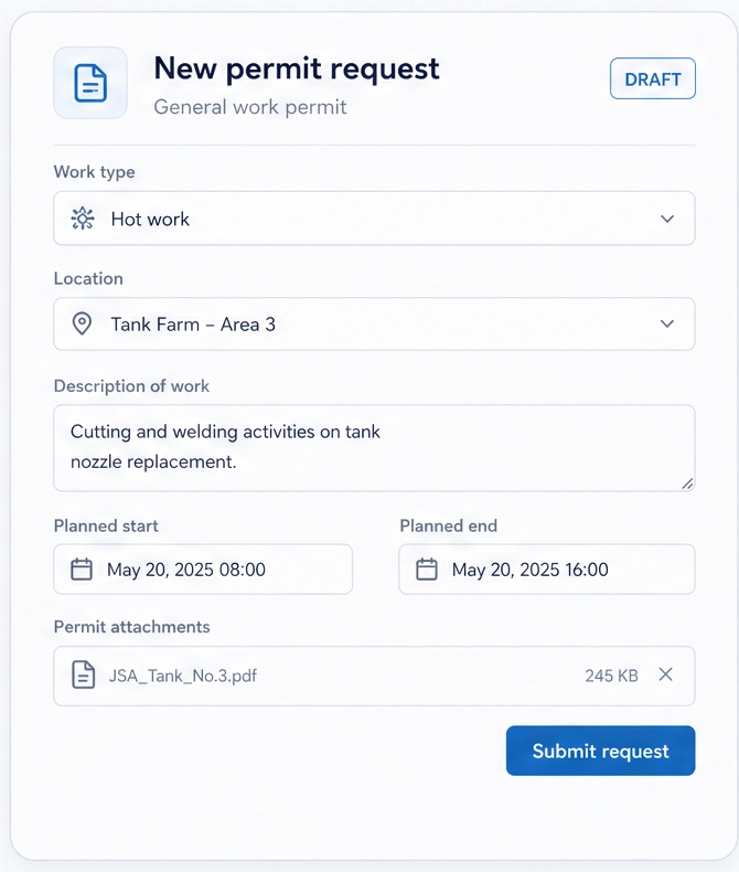 New permit request form
